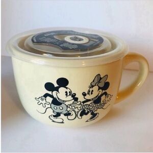 Disney Cream Ceramic Soup Mug with Lid